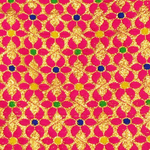 Pink floral pattern with gold