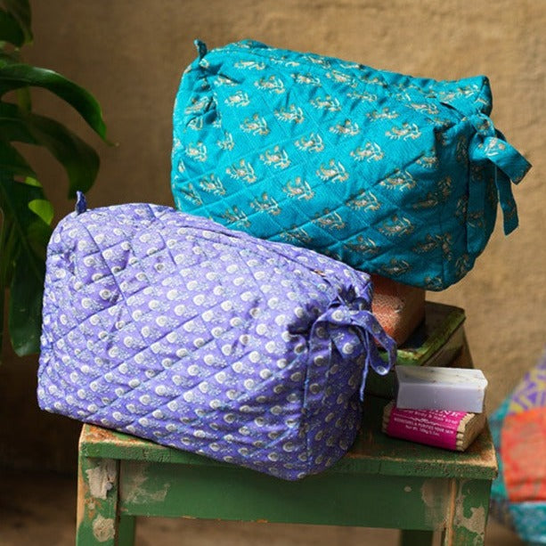 Recycled Sari Zipped Cosmetic Bag