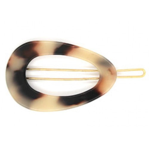 Oval Shaped Resin Hair Pin Light Brown