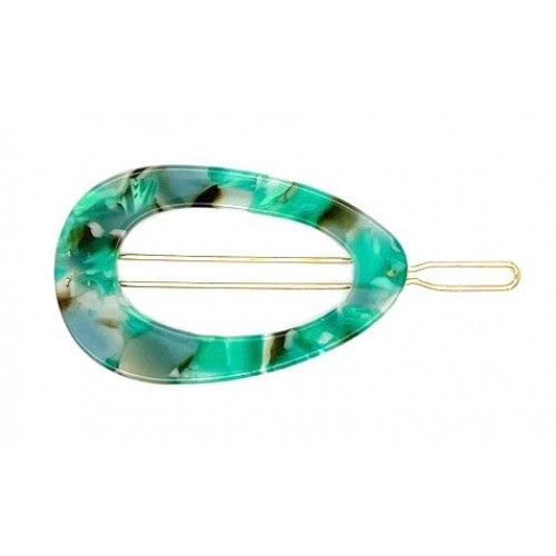 Oval Shaped Resin Hair Pin Teal