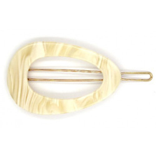 Oval Shaped Resin Hair Pin Ivory
