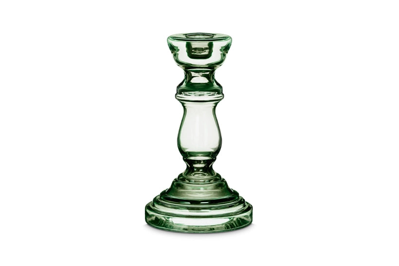 Buran Glass Candlestick Dark Emerald