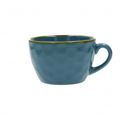 Brightly Coloured Ceramic Breakfast Mug Blue