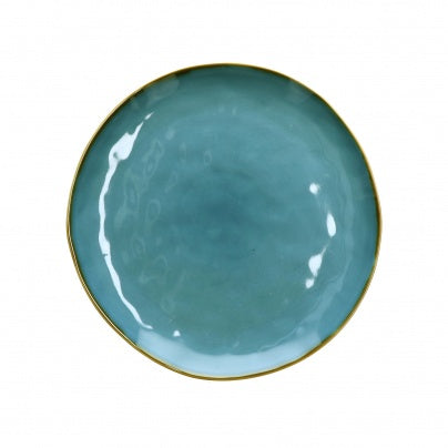Brightly Coloured Ceramic Dinner Plate Blue