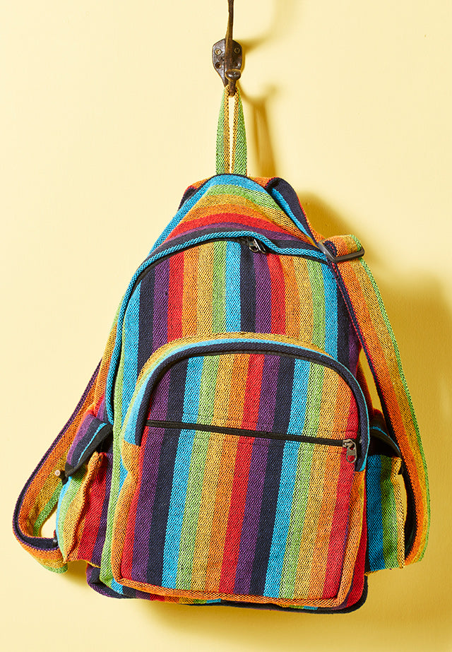 Rainbow Strip Gheri Backpack
