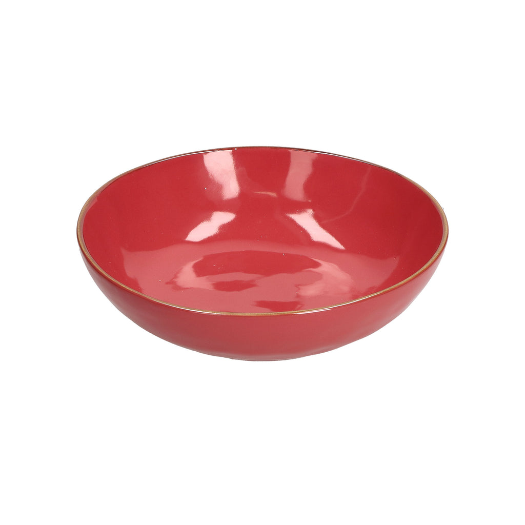 Brightly Coloured Ceramic Soup Plate Coral Pink
