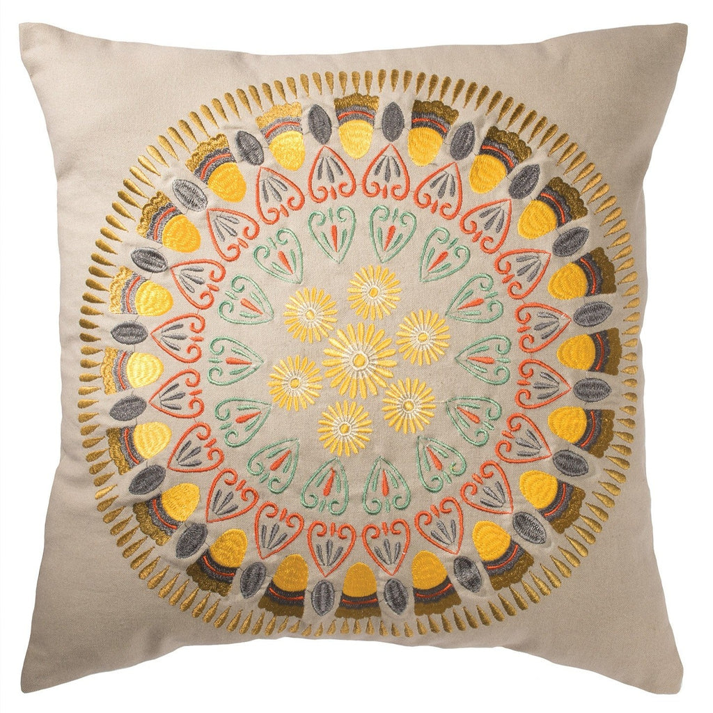 Mandala Pattern Embroidered Cushion