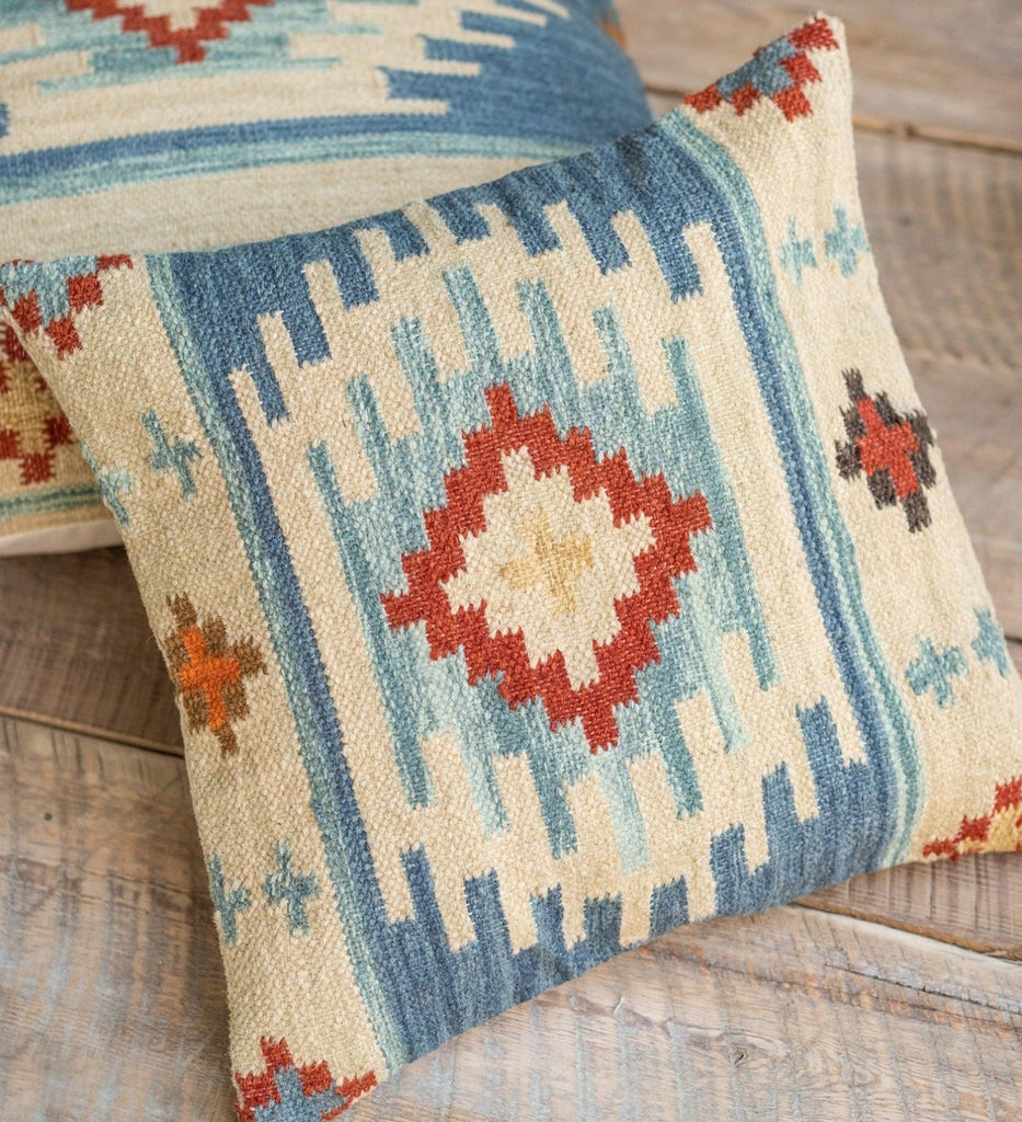 Red & Blue Handloom Kilim Cushion
