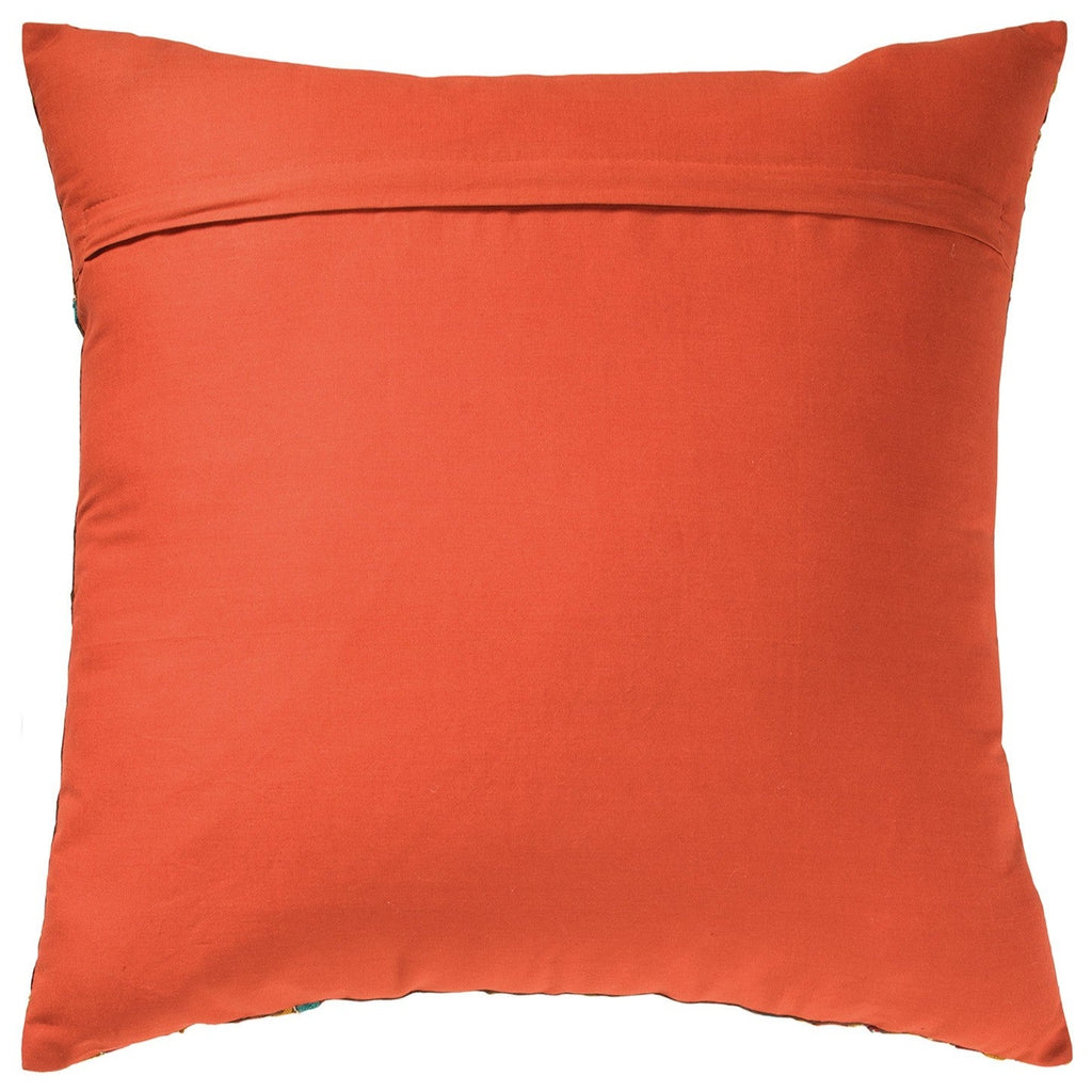 Brown Embroidered Orange Reverse Cushion orange reverse