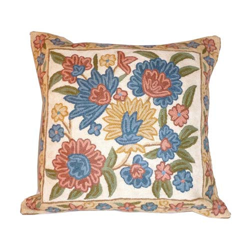 Chainstitch Floral Cushion Cover 