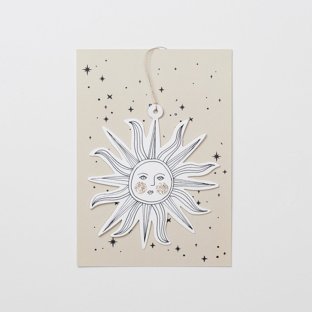 Sun Face Papercut Decoration with Postcard