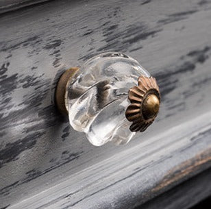 Handmade Clear Glass Spiral Doorknob
