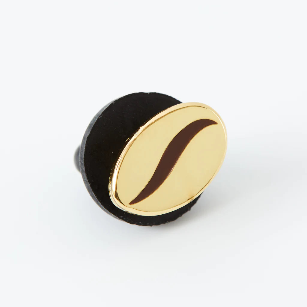 Gold Coffee Bean Enamel Pin
