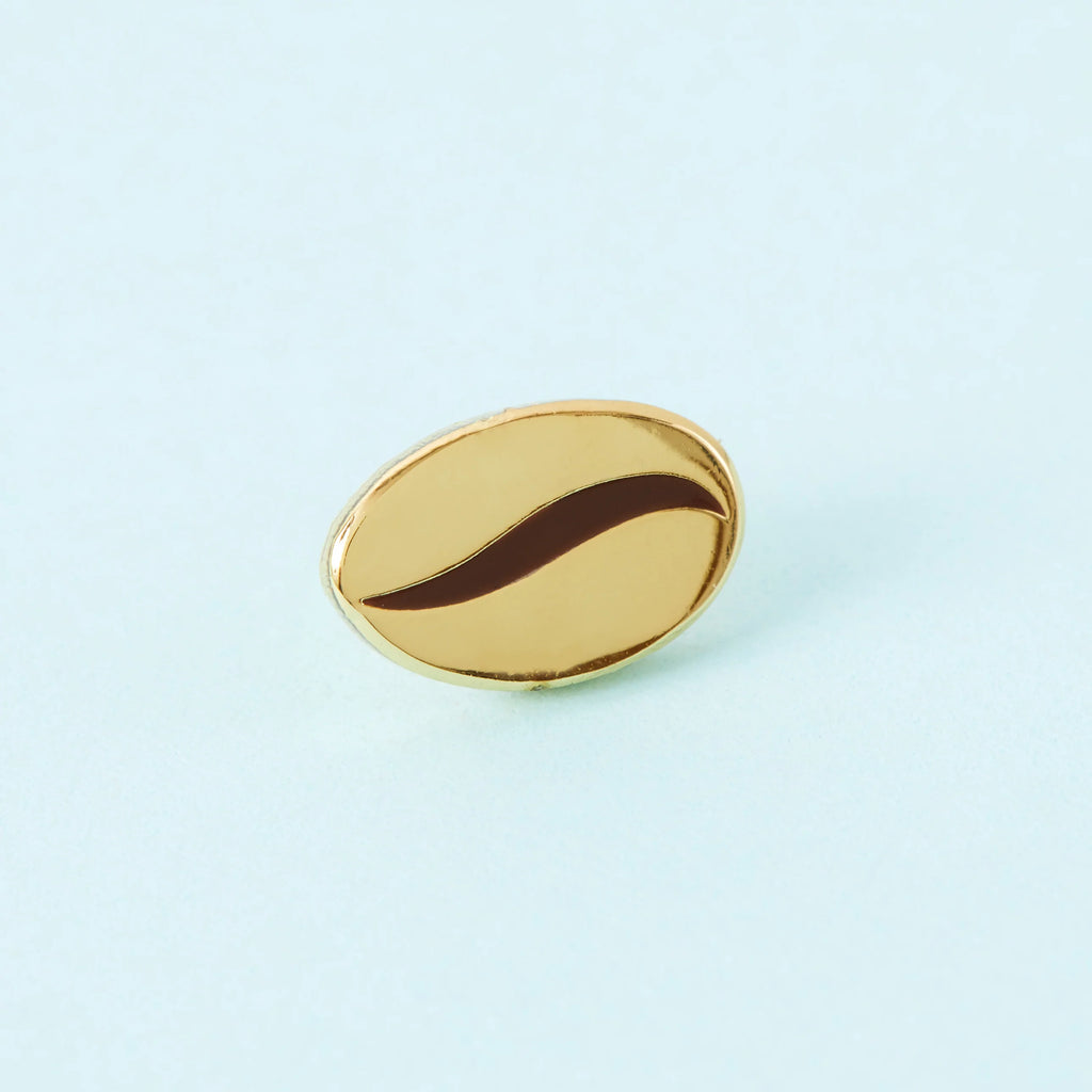 Gold Coffee Bean Enamel Pin