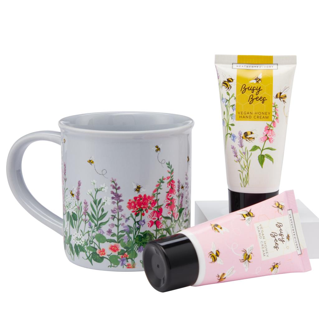 Busy Bees Mug & Hand Cream Gift Set