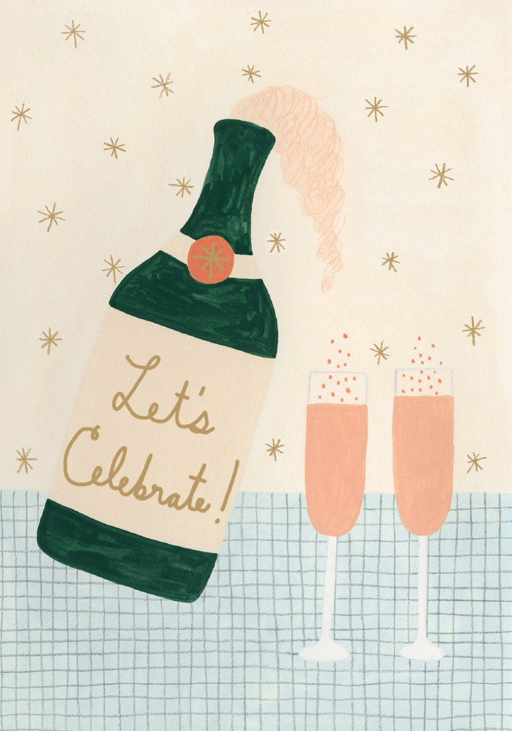 'Let's Celebrate!' Champagne Greetings Card