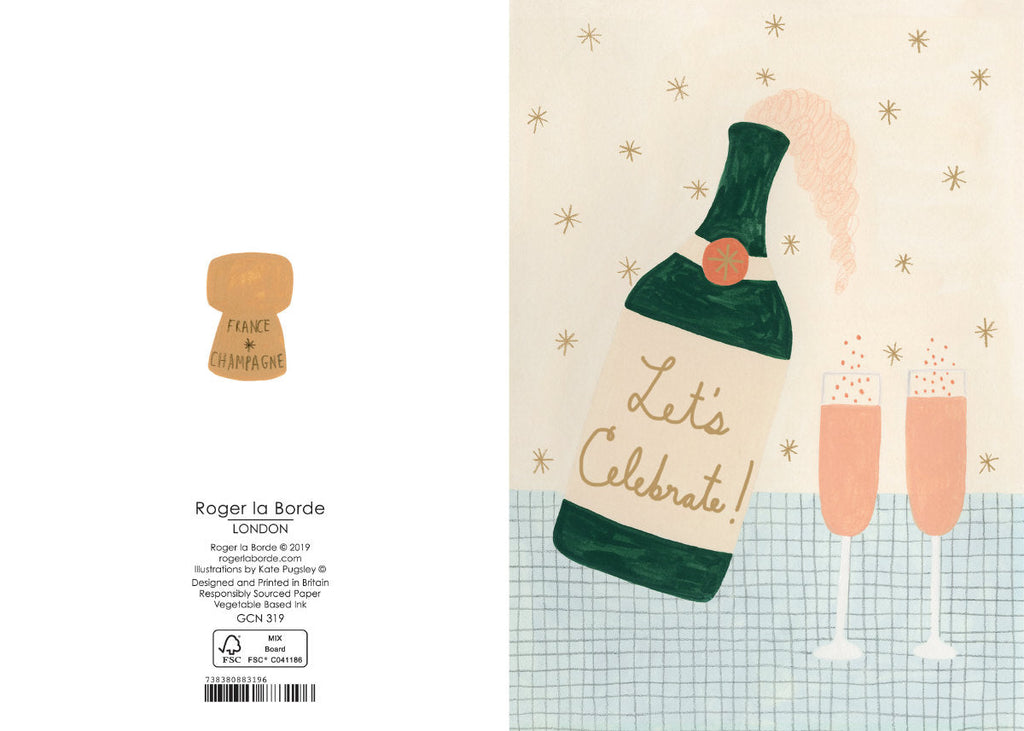 'Let's Celebrate!' Champagne Greetings Card