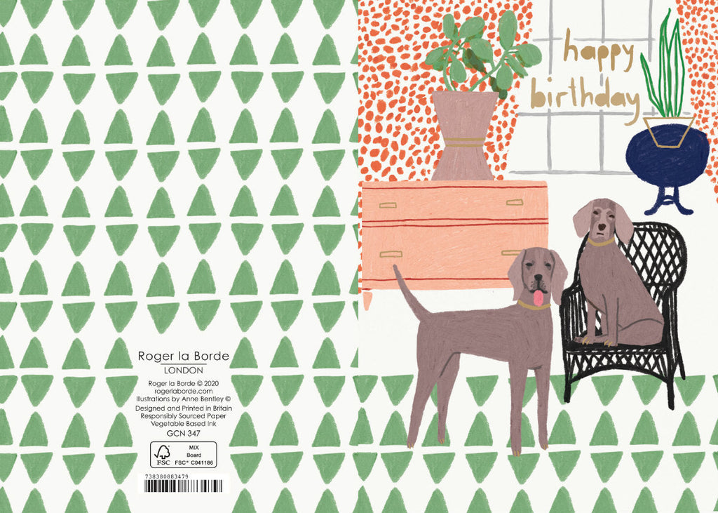 Happy Birthday 2 Dog Greetings Card