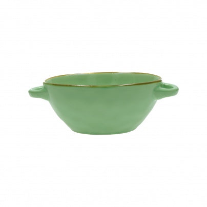 Brightly Coloured Ceramic Soup Bowl with Handle Tiffany Green