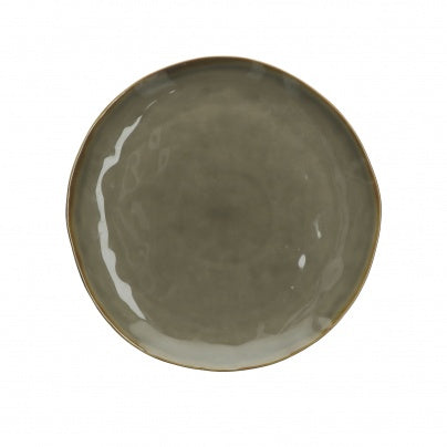 Brightly Coloured Ceramic Dinner Plate Grey