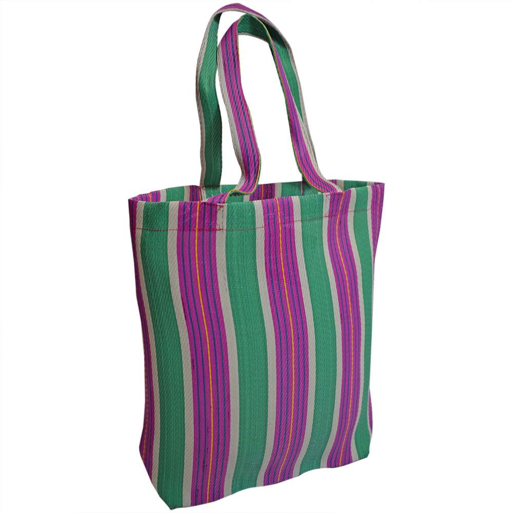 Green and Pink Shopper Bag made from Recycled Plastic Green and Pink