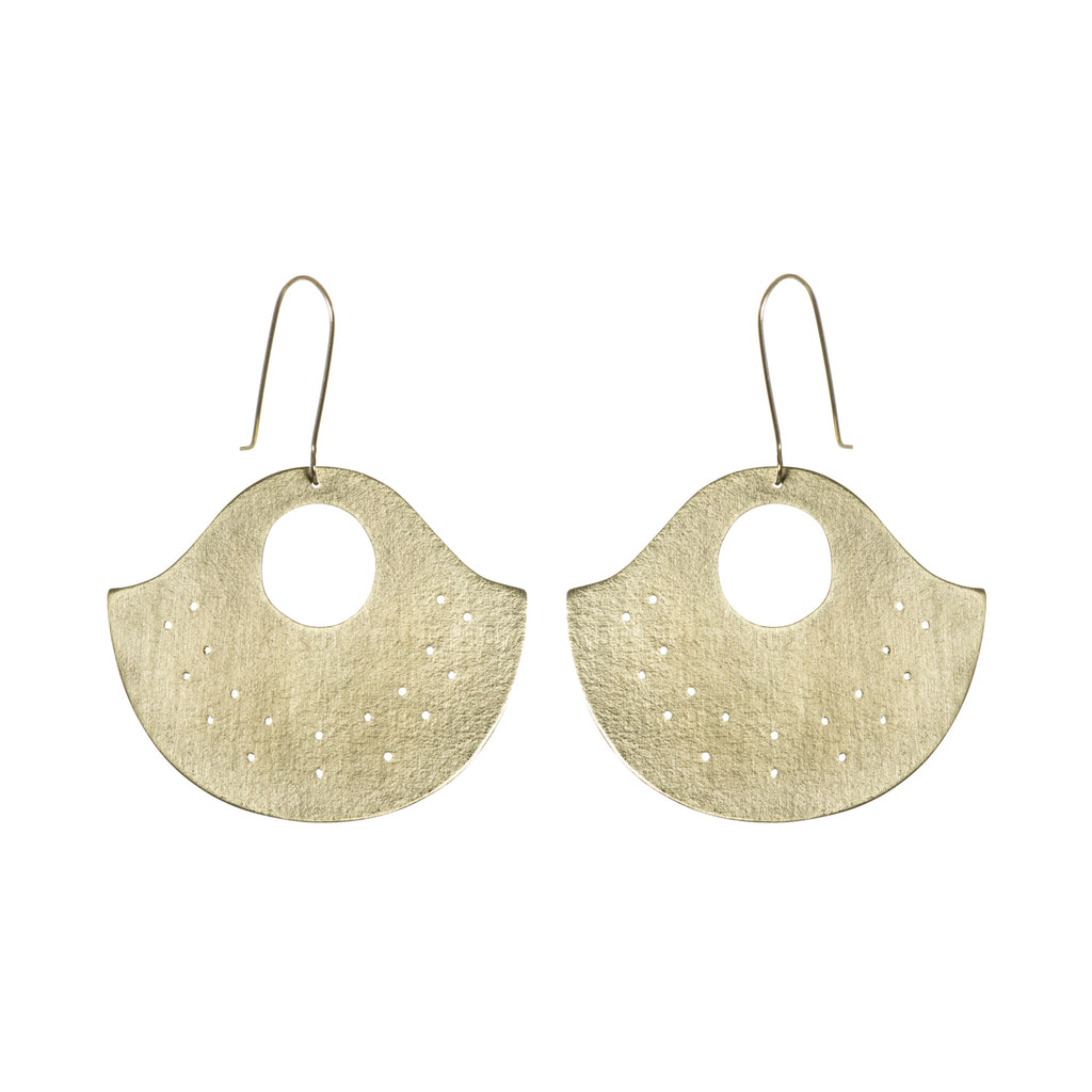Brass Inca statement earrings