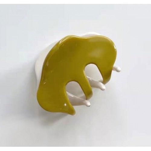Colourful Resin Hair Claws Olive Green Ivory