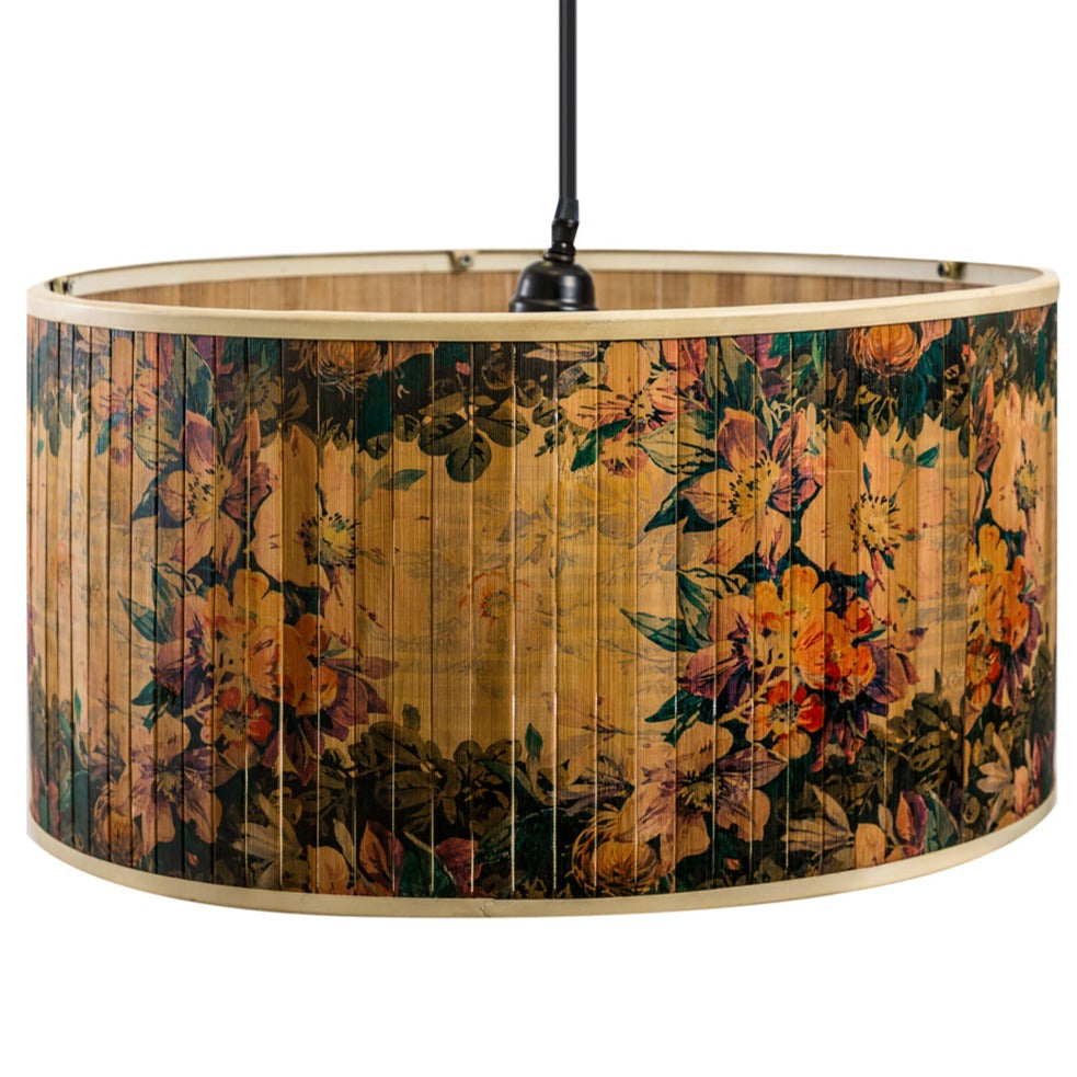 Large Floral Bamboo Lampshade