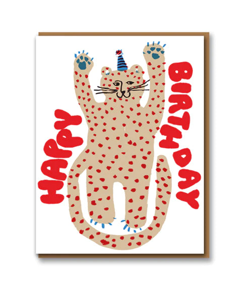 Happy Birthday Cheetah Greetings Card