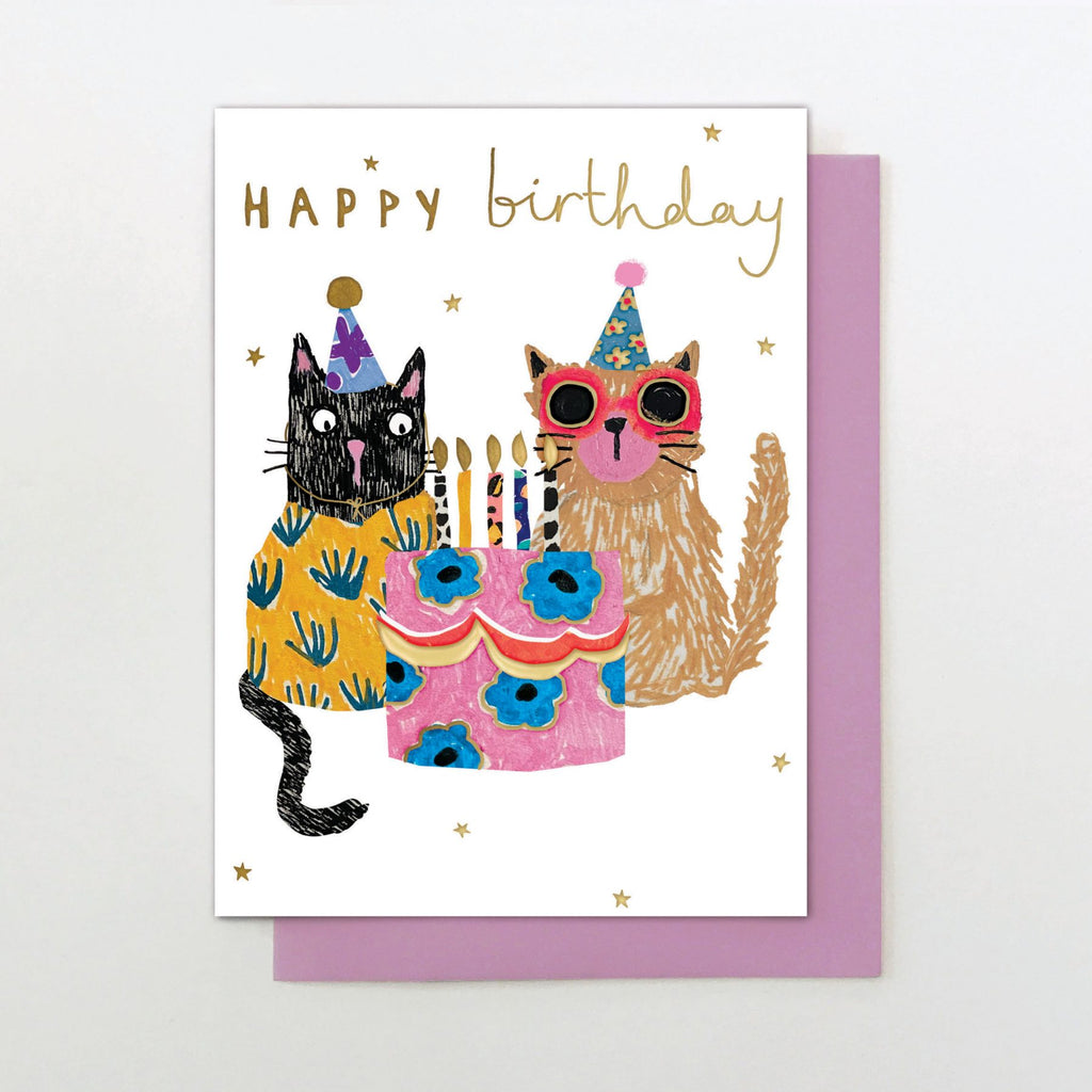 Happy Birthday Party Cats Greetings Card