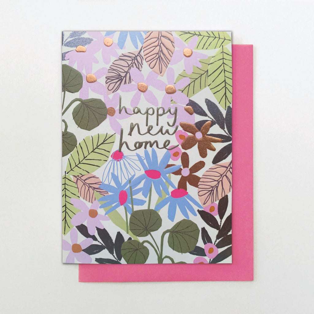 Happy New Home Floral Greetings Card