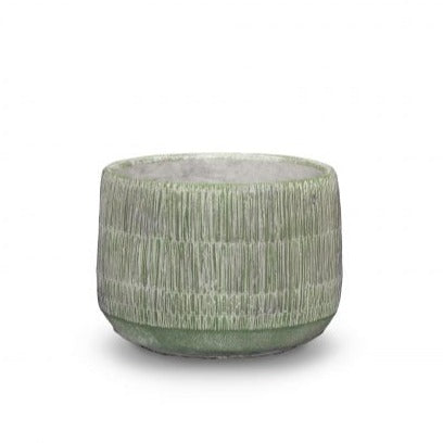 Heno Tapered Weave Effect Indoor Plant Pot Green