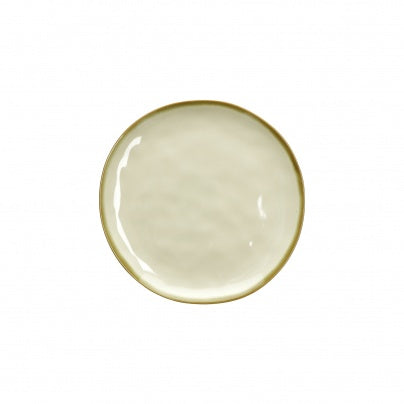 Brightly Coloured Ceramic Salad Plate Ivory