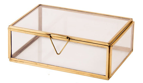 Glass & Antique Brass Finish Box