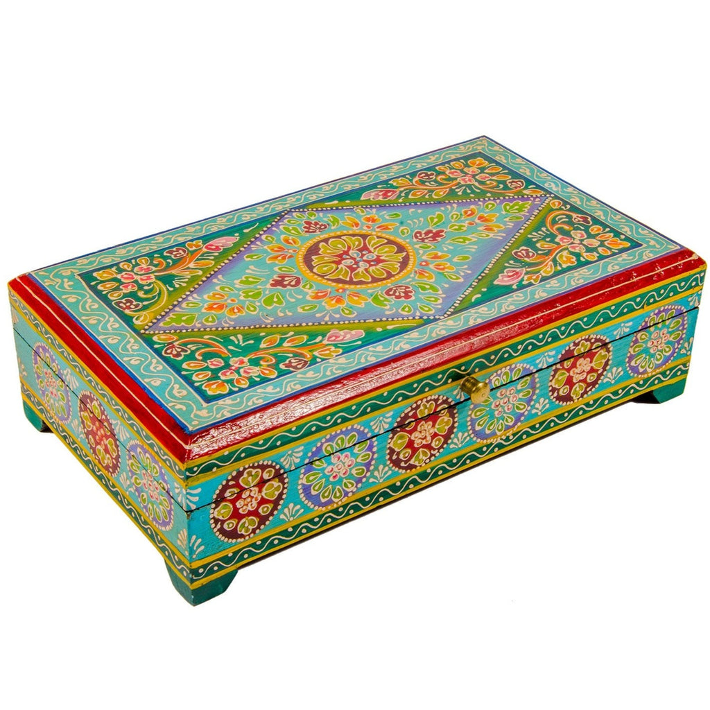Large Hand Painted Wooden Box