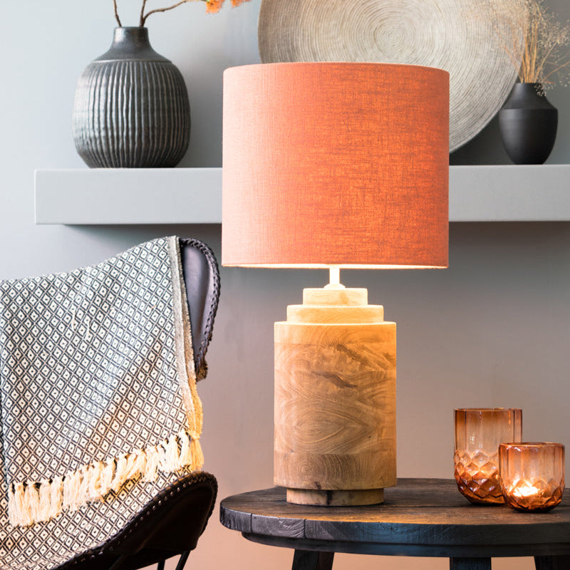 Layered Multi-Tonal Mango Wood Lamp Base - Uneeka Lighting Lifestyle
