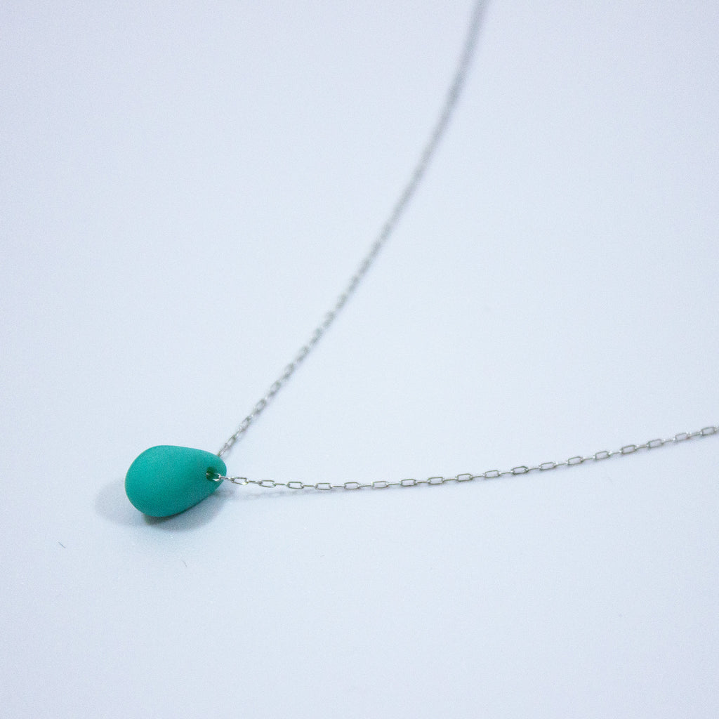 Turquoise Teardrop Silver Necklace