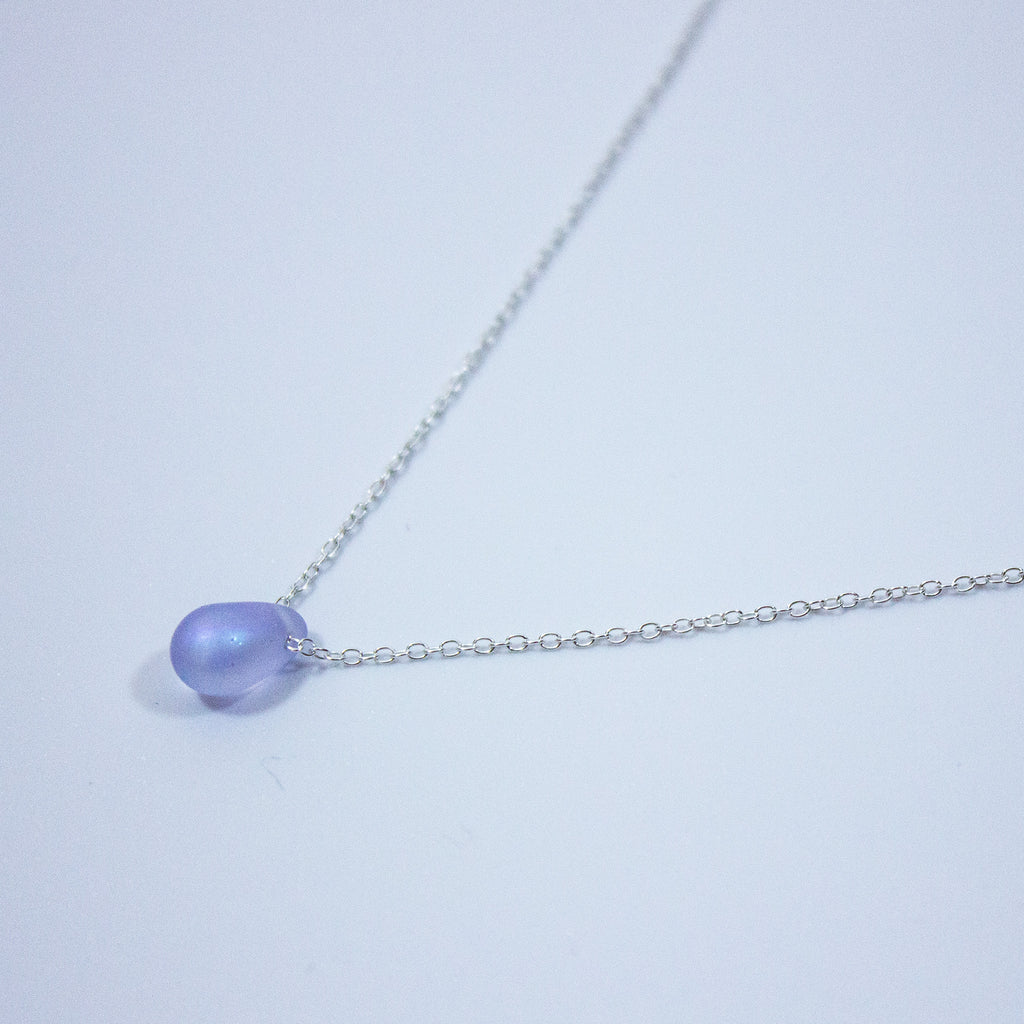 Lilac Teardrop Silver Necklace