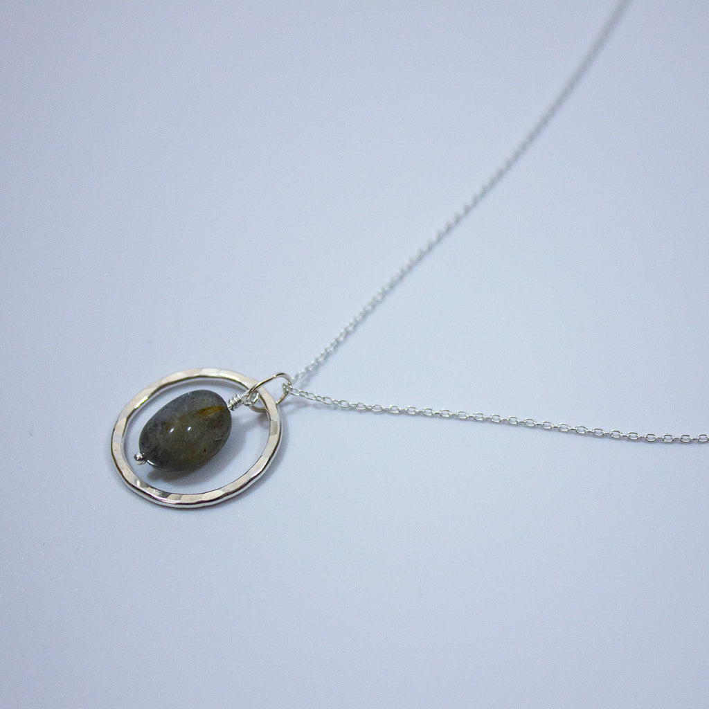Labradorite Semi Precious Nugget Necklace
