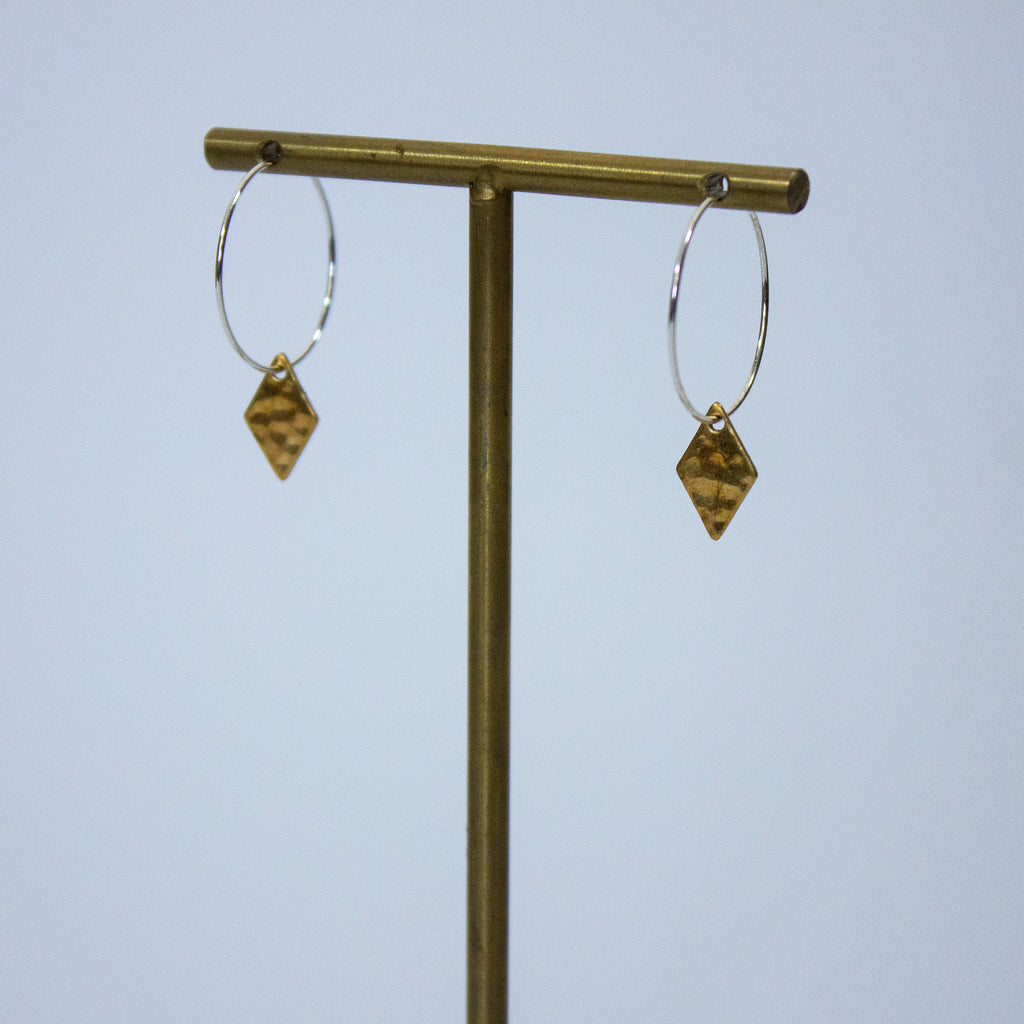 Diamond Small Assorted Shape Brass Earrings