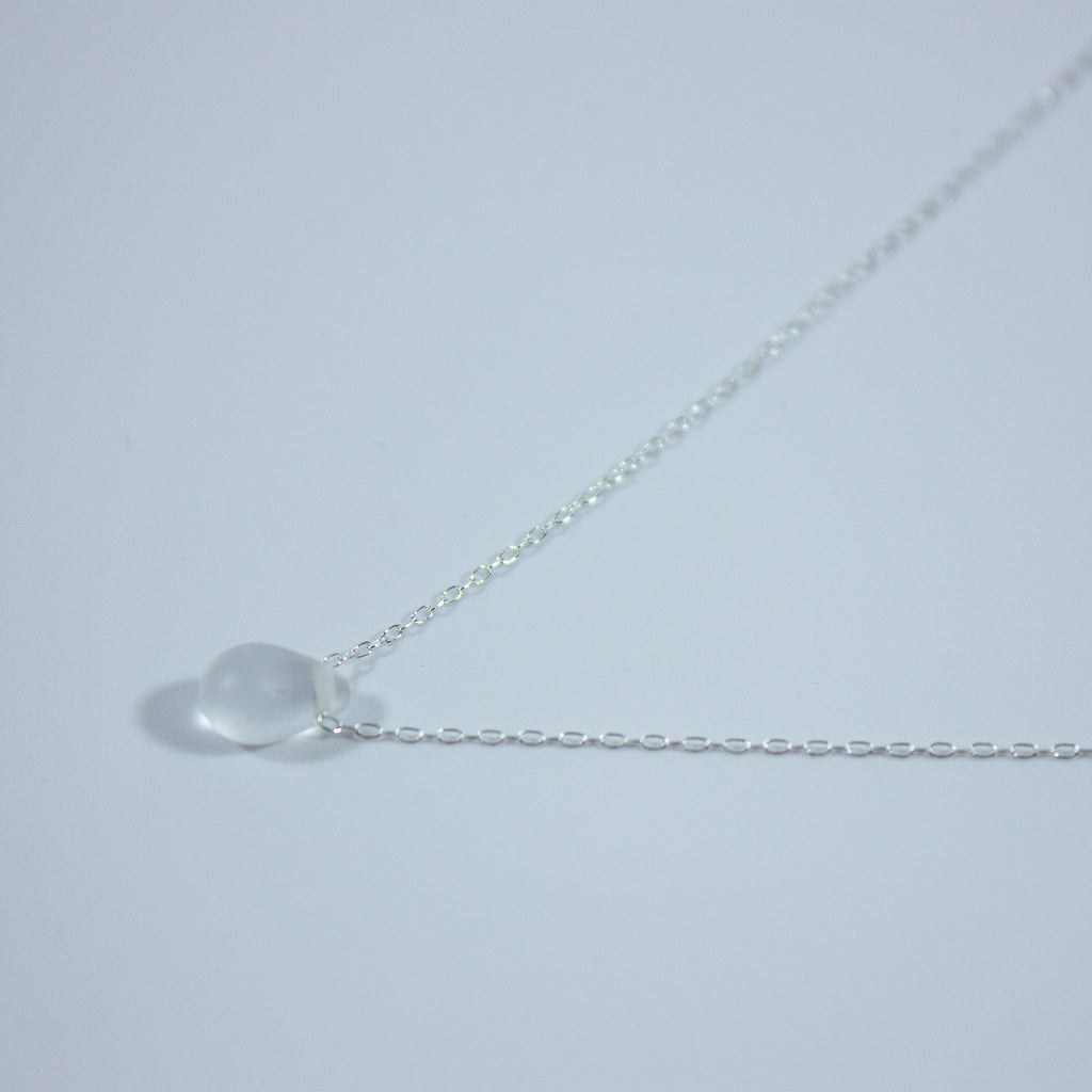 White Silver Teardrop Necklaces