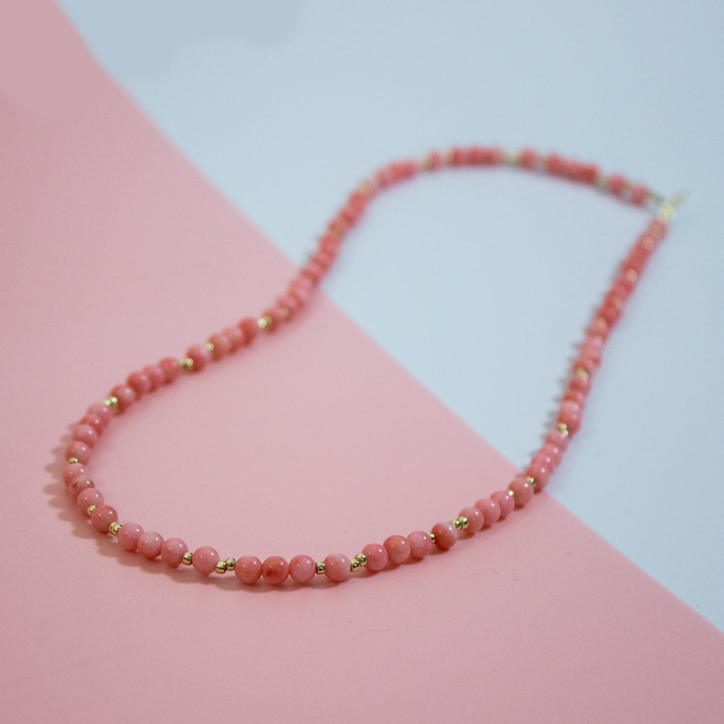 Coral Solid Colour Choker
