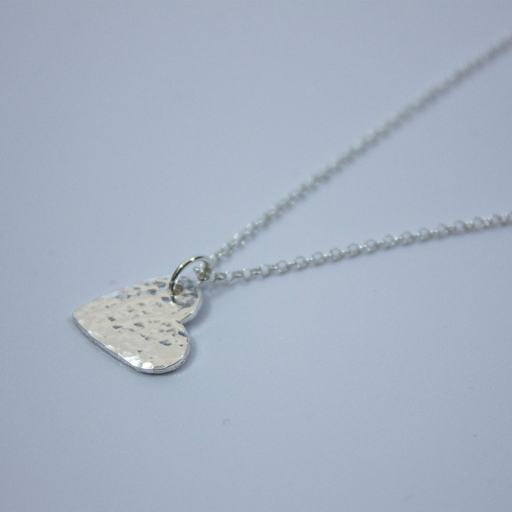 Heart Sterling Silver 16" Charm Necklace