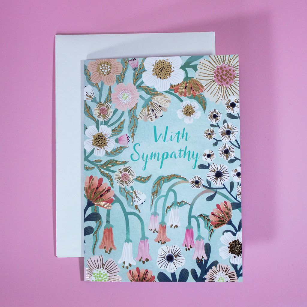 With Sympathy Floral Greetings Card