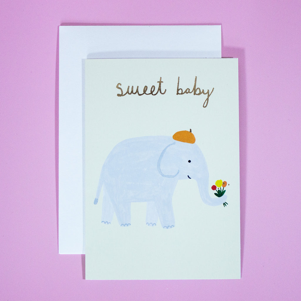Sweet Baby Elephant Greetings Card