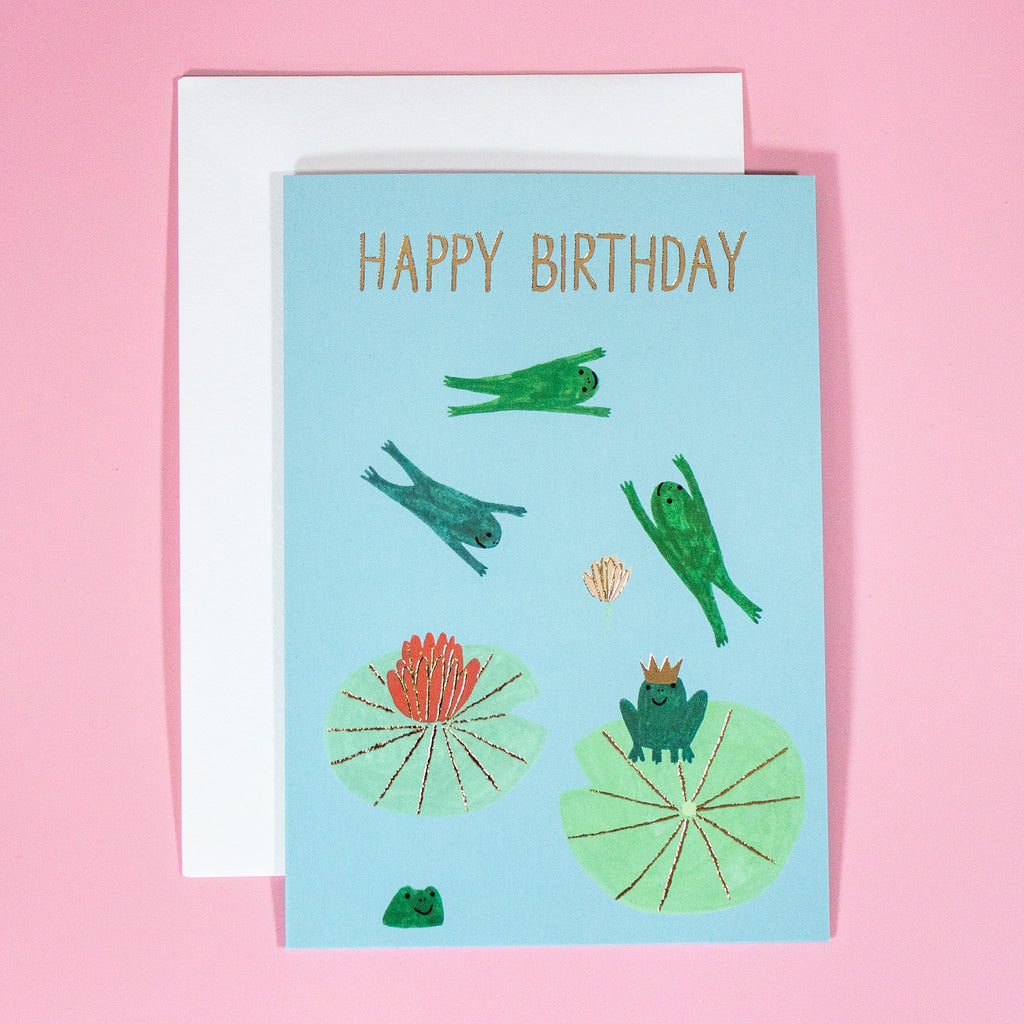 Happy Birthday Frogs Greetings Card