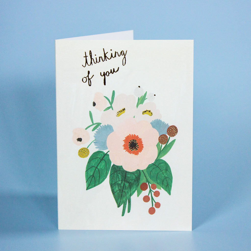 Pink Flower 'Thinking of You' Greetings Card