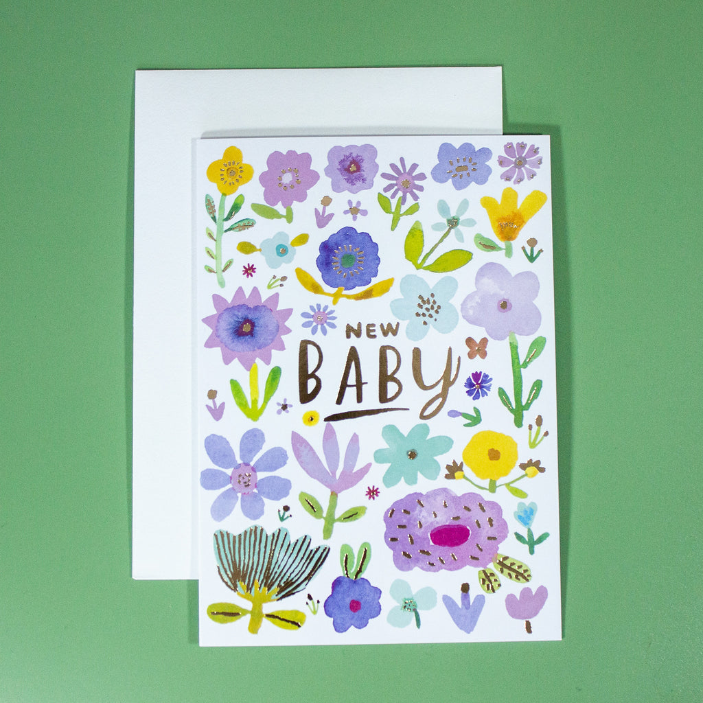 New Baby Floral Greetings Card