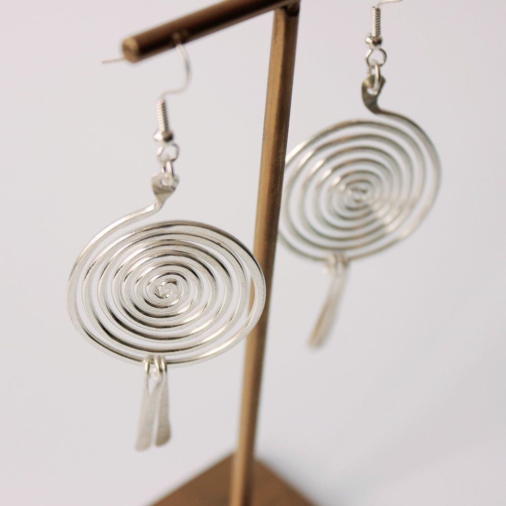 Silver Plate Spiral Earrings