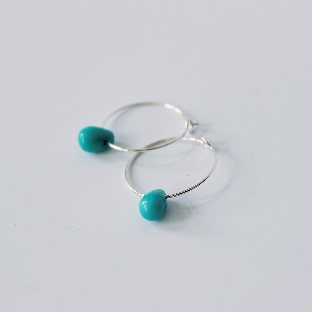 Turquoise Silver Teardrop Earrings